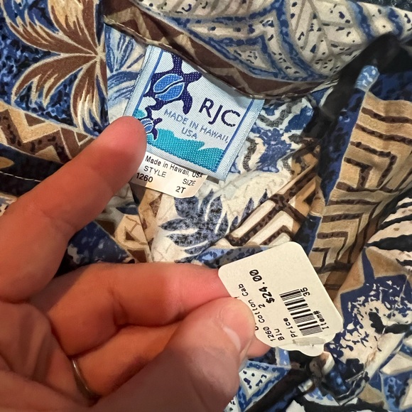 NWT RJC boys tropical cotton dress shirt, short sleeve , sz 2T - Picture 2 of 2